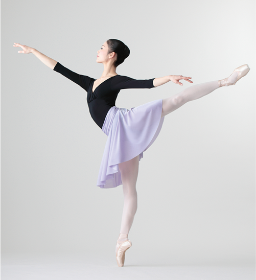 Marty Leotard Three-Quarter Sleeve+Circular Skirt