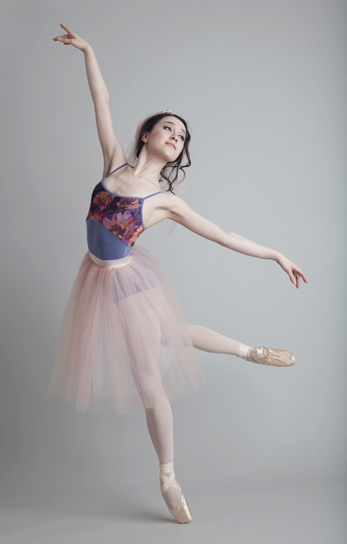 Printed Tulle Camisole Leotard