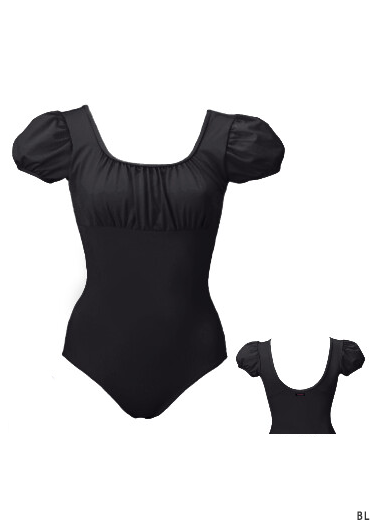 Marty Color Leotard Puff Sleeve Gathered Neck|Dance & Ballet Wear ...